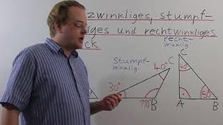 Spitzwinkliges, Stumpfwinkliges Und Rechtwinkliges Dreieck 6. Klasse