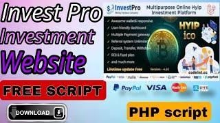 How To Make Hyip Website 2024 ll Online HYIP Investment Platform l Invest Pro Script Review