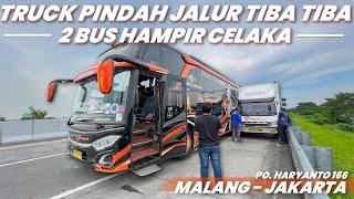 SEMUA PENUMPANG PANIK, NYARIS LAKA BERUNTUNTrip Malang - Jakarta with PO Haryanto 166 "Bismillah"