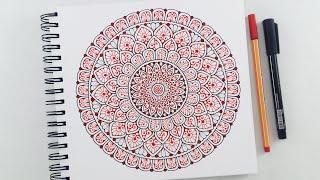 How to draw Mandala Art for beginners | Easy colorful Mandala | Doodle/Zentangle drawing