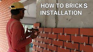 brick installation red bricks cladding