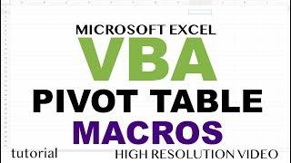 Excel Macro - Pivot Table, Dynamic Range, Error Handling - Excel VBA Part 11