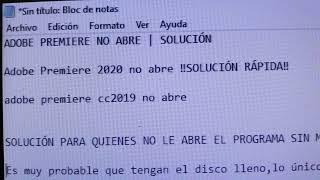 adobe premier cc 2019 o cc 2020 no abre, solución aca, funciona 2021  no abre ‼️SOLUCIÓN RÁPIDA‼️