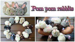 easy crafts: pom pom rabbits - stuffed bunnies DIY - Isa ️