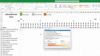 Excel Urlaubsplaner 2024 für Mitarbeiter erstellen - mit Feiertagen [Urlaubskalender]