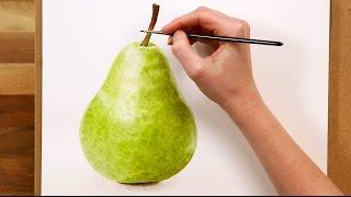 How to paint a realistic pear in watercolour (FREE beginner class preview)