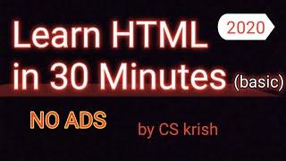 Html tutorial for beginners - learn html in 30 minutes