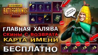 ГЛАВНАЯ ХАЛЯВА PUBG MOBILE! КАРТА СМЕНЫ ИМЕНИ БЕСПЛАТНО ПУБГ МОБАЙЛ! БЕСПЛАТНЫЕ СКИНЫ ПАБГ МОБАЙЛ!