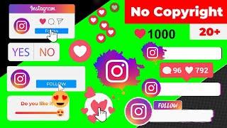 Instagram green screen No Copyright Super Pack #1, alpha channel || free download 20+ animations