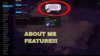 I Got The ABOUT ME Feature On DISCORD | Beta Features