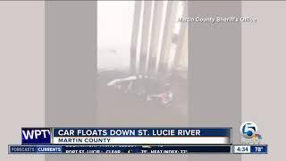 Car floats down St. Lucie River