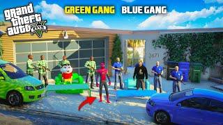 Gta 5: Franklin Blue Gang Shinchan Green Gang Joined Spider Man In Gta5.!As Gaming Malayalam