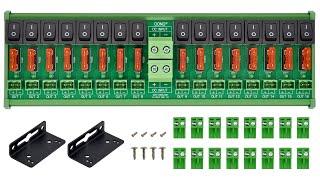 DC 52 Amp Power Distribution Module with Switch and Fuse, DIN rail or Screw Mounting, TVL