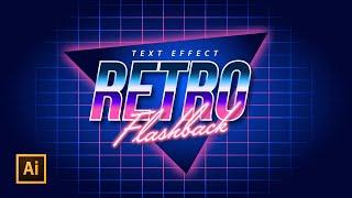 Editable 3D Text Effect - Retro 80s Style - Adobe Illustrator Tutorial