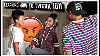 CATCHING MY LITTLE SISTER LEARNING HOW TO TWERK!!! *WENT OFF!!!*