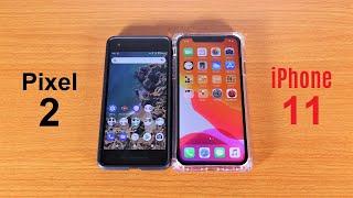 Google Pixel 2 Android 11 Vs iPhone 11 iOS 14 Speed Test