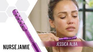 Jessica Alba with the Nurse Jamie UpLift Massaging Beauty Roller
