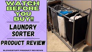 Laundry sorter with three bags on wheels - a total difference maker in my laundry room organization