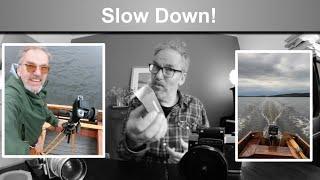 Very slow films for action photography: NoColorStudio at ISO 5 and Kentmere 100 at ISO 25.