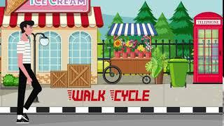 Walk cycle | Duik Bassel | 2d animation | After effects | Motion Graphic video