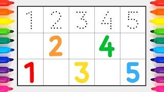 유아영어 숫자배우기 | 1부터 10까지 점선따라 여러번 따라 쓰기 읽기 | 아이들을 위한 숫자놀이 Learn to write Numbers 1 to 10 for toddlers