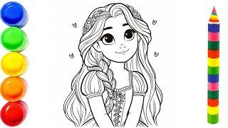 How to Draw Rapunzel from Tangled | Disney Princess