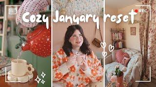 Cozy January Reset | Cottagecore Bedroom Reset, Cozy Hobbies, Reading goals, Kitchen Organizing