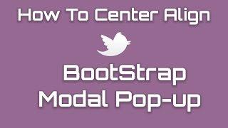Bootstrap Modal Center Align Vertically and Horizontally