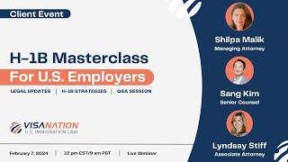 H-1B Masterclass For U.S. Employers | Live FREE Webinar