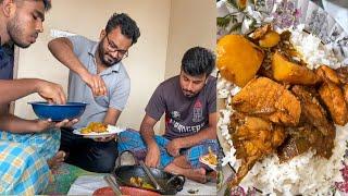 Eating Lunch(Rice & Spicy Chicken Curry) With Friends at Saiful's House