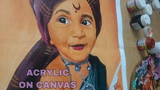 Acrylic Realistic Portrait Painting || Baby portrait painting acrylic by oogiart