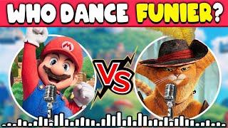 Who Dance funniest | Netflix Puss In Boots  Quiz x Super Mario Bros Quiz Mario x Puss in Boots Voice