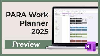 PARA Work Planner 2025 for OneNote | PREVIEW