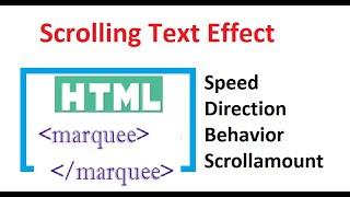 HTML marquee tag video tutorial | HTML Scrolling Content Tutorial | how to use marquee tag in HTML