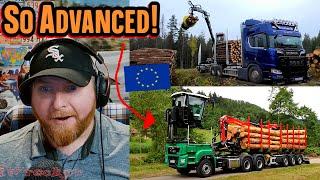 American Reacts to Amazing Timber Trucks in Europe
