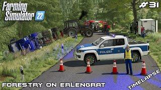 Rescuing CRASHED forest TRUCK & TRAILER | Forestry on ERLENGRAT | Farming Simulator 22 | Episode 31