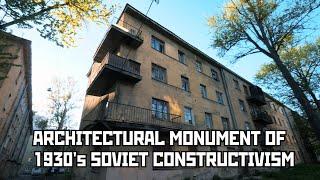 Awesome Architectural Monument of 1930's Soviet Constructivism (40th Block) in St Petersburg, Russia