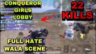 CONQUEROR GIRLS LOBBY || FULL HATE SCENE || NIGHT FURY || NFALIF YT || PUBG MOBILE