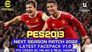 PES 2013 NEXT SEASON PATCH 2022 | UPDATE LATEST FACE V1.0 | PES 2013 PATCH SEASON 2022 | INSTALL