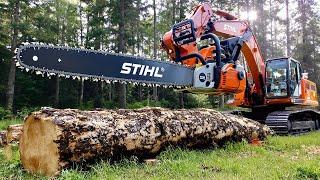 Fastest Automatic Firewood Processing Machine | Homemade Modern Wood Cutting Chainsaw Machines