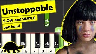 SIA - unstoppable - piano tutorial - slow easy