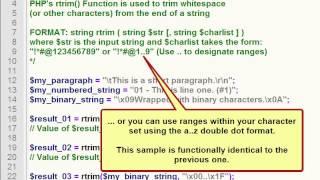 PHP rtrim() function - Trim end of string (right trim) in PHP