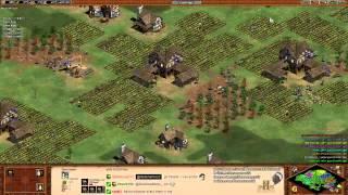 Aoe2 HD: 4v4 Twin Puddles (Celts, Infantry vs Knights)