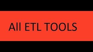 ETL Training : ETL Tools