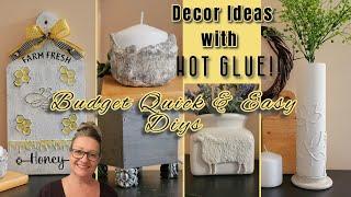 DECOR IDEAS WITH HOT GLUE!!Budget Quick & Easy Diys~Home Decor Ideas with Beebeecraft!