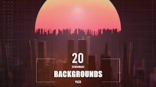 20 Synthwave Backgrounds Pack