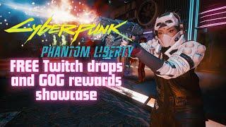 Cyberpunk 2077 Phantom Liberty Twitch drop ,Prime Gaming and GOG free items showcase.