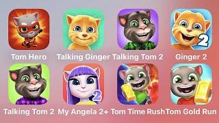 Tom Hero, Talking Ginger, Talking Tom 2, Ginger 2, My Angela 2, Tom TIme Rush, Tom Gold Run