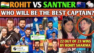 ROHIT SHARMA VS MITCHELL SANTNER || CAPTAINCY COMPARISON  OF THE FINALISTS || WHO WILL WIN?