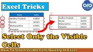 How To Select Visible Cells Quickly In Excel || Copy & Paste || dptutorials